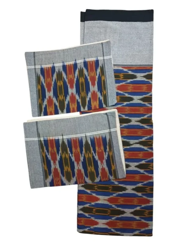 Pochampally Ikkat Double THICK Bedsheet with 2 Pillow Covers - IKTB0032
