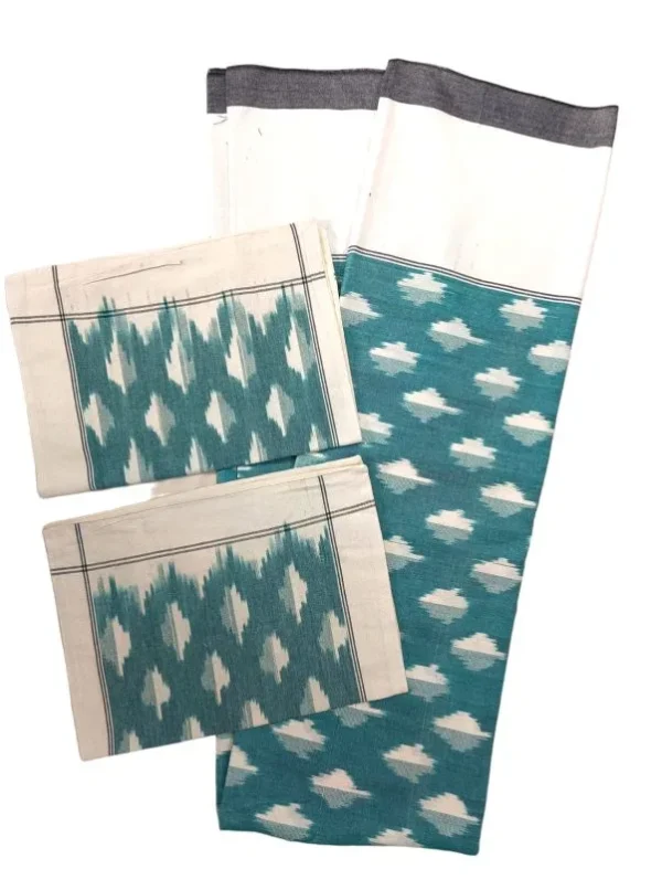 Pochampally Ikkat Double THICK Bedsheet with 2 Pillow Covers - IKTB0035