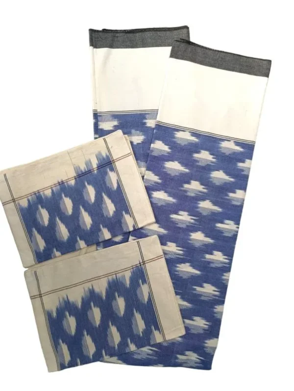 Pochampally Ikkat Double THICK Bedsheet with 2 Pillow Covers - IKTB0036