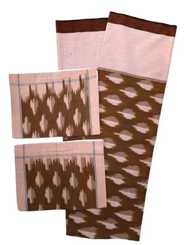 Pochampally Ikkat Double THICK Bedsheet with 2 Pillow Covers - IKTB0038