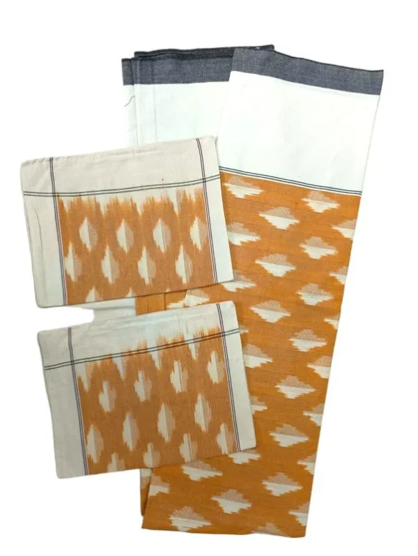 Pochampally Ikkat Double THICK Bedsheet with 2 Pillow Covers - IKTB0039