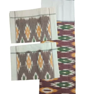 Pochampally Ikkat Double THICK Bedsheet with 2 Pillow Covers - IKTB004