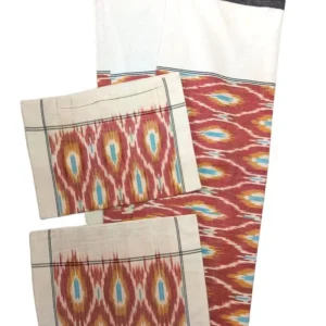 Pochampally Ikkat Double THICK Bedsheet with 2 Pillow Covers - IKTB0040