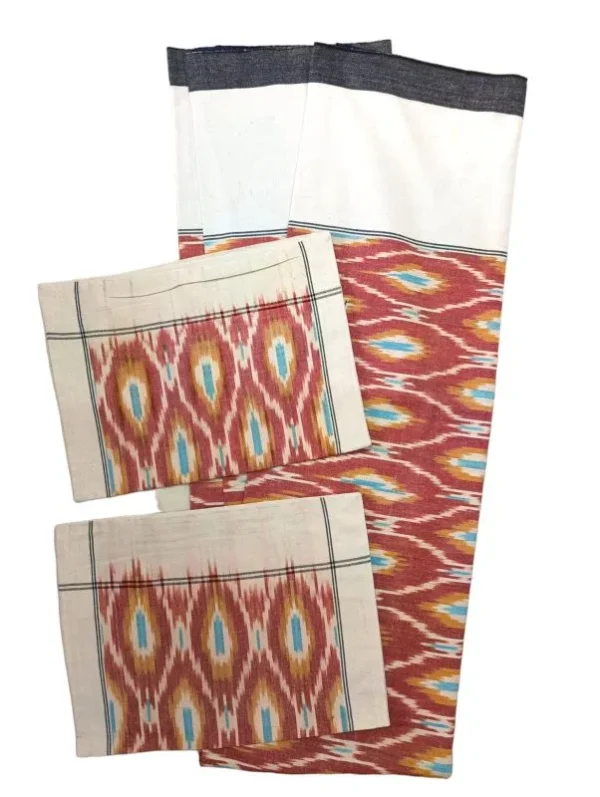 Pochampally Ikkat Double THICK Bedsheet with 2 Pillow Covers - IKTB0040
