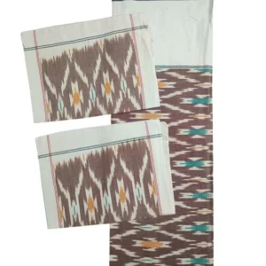 Pochampally Ikkat Double THICK Bedsheet with 2 Pillow Covers - IKTB006