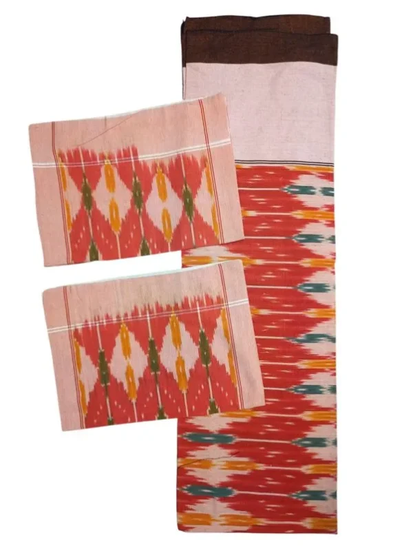 Pochampally Ikkat Double THICK Bedsheet with 2 Pillow Covers - IKTB007