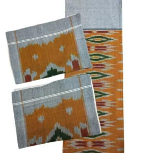 Pochampally Ikkat Double THICK Bedsheet with 2 Pillow Covers - IKTB009
