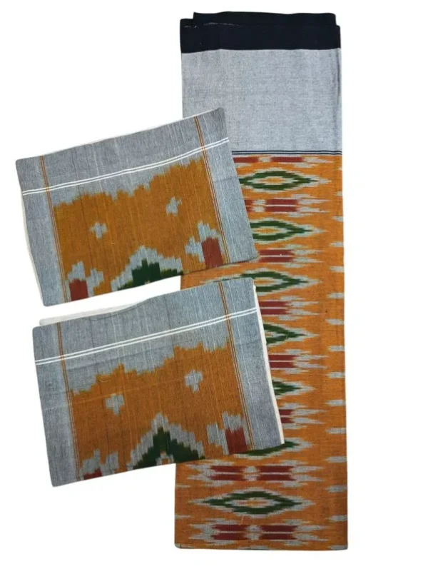 Pochampally Ikkat Double THICK Bedsheet with 2 Pillow Covers - IKTB009