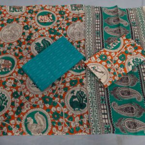 Kalamkari Cotton Dress material, Kalamkari dupatta, kalamkari suits