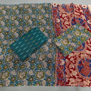 Kalamkari Cotton Dress material, Kalamkari dupatta, kalamkari suits