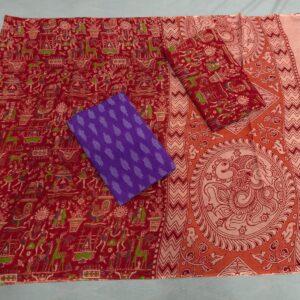 Kalamkari Cotton Dress material, Kalamkari dupatta, kalamkari suits