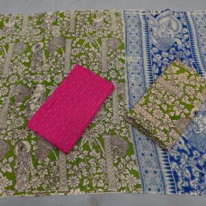 Kalamkari Cotton Dress material, Kalamkari dupatta, kalamkari suits