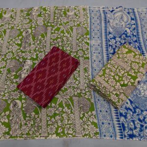 Kalamkari Cotton Dress material, Kalamkari dupatta, kalamkari suits