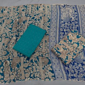Kalamkari Cotton Dress material, Kalamkari dupatta, kalamkari suits