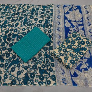 Kalamkari Cotton Dress material, Kalamkari dupatta, kalamkari suits