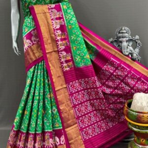 Pochampally  Double Ikkat Silk Sarees With Blouse | Handloom Sarees - PABS1200011