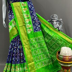 Pochampally  Double Ikkat Silk Sarees With Blouse | Handloom Sarees - PABS1200012