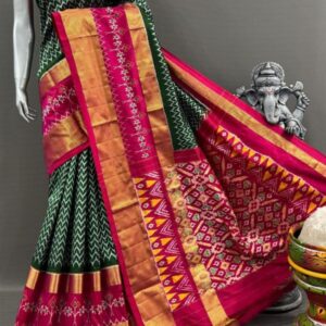 Pochampally  Double Ikkat Silk Sarees With Blouse | Handloom Sarees - PABS1200016