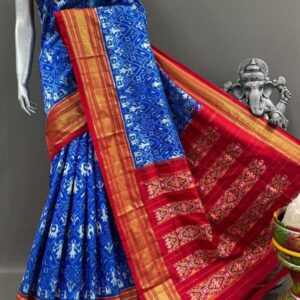 Pochampally  Double Ikkat Silk Sarees With Blouse | Handloom Sarees - PABS1200017