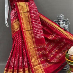 Pochampally  Double Ikkat Silk Sarees With Blouse | Handloom Sarees - PABS1200018