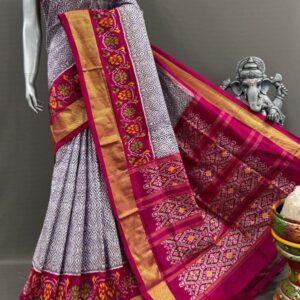 Pochampally  Double Ikkat Silk Sarees With Blouse | Handloom Sarees - PABS1200019