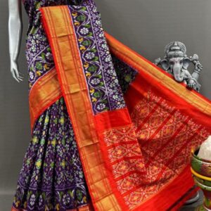 Pochampally  Double Ikkat Silk Sarees With Blouse | Handloom Sarees - PABS1200023