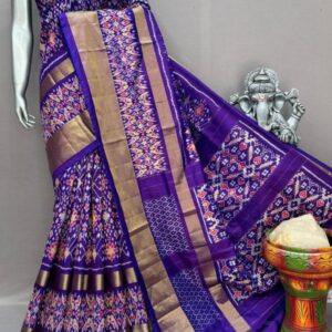 Pochampally  Double Ikkat Silk Sarees With Blouse | Handloom Sarees - PABS1200024
