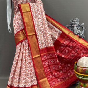 Pochampally  Double Ikkat Silk Sarees With Blouse | Handloom Sarees - PABS120003