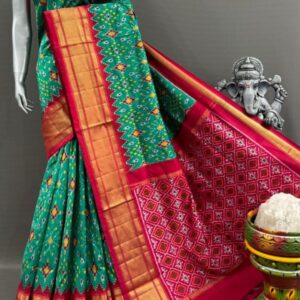 Pochampally Double Ikkat Silk Sarees With Blouse | Handloom Sarees - PABS1200031