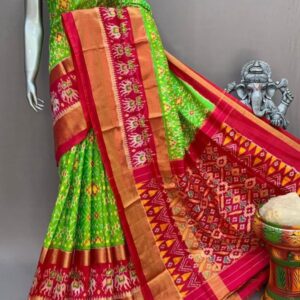Pochampally  Double Ikkat Silk Sarees With Blouse | Handloom Sarees - PABS120005