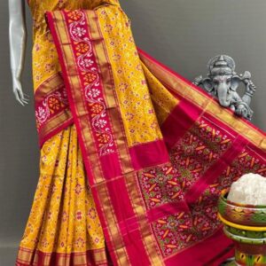Pochampally  Double Ikkat Silk Sarees With Blouse | Handloom Sarees - PABS120006