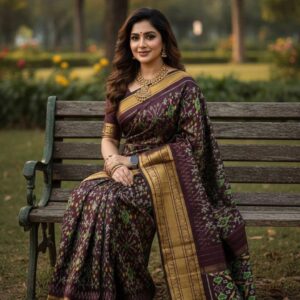 Pochampally silk sarees with zari border for bridal collection, Pochampally Ikkat silk sarees with gold zari border for grand occasions, Designer Pochampally silk sarees with gold zari border, Silk sarees from Pochampally with gold zari border, Pochampally Ikkat sarees with gold zari border for anniversary, High-end Pochampally Ikkat silk sarees with gold zari, Pochampally Ikkat silk sarees with zari border for engagement