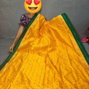Ikkat Pochampally Handloom Silk  Saree   Zari  Border With Blouse -PRSS1250014