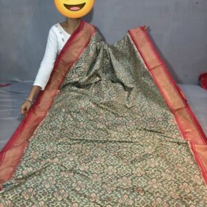 Ikkat Pochampally Handloom Silk  Saree   Zari  Border With Blouse -PRSS1250019