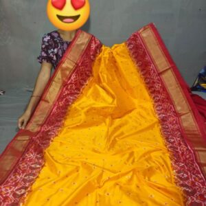 Ikkat Pochampally Handloom Silk  Saree   Zari  Border With Blouse -PRSS125002