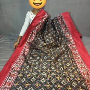 Ikkat Pochampally Handloom Silk  Saree   Zari  Border With Blouse -PRSS1250024