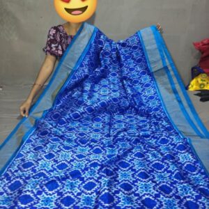 Ikkat Pochampally Handloom Silk  Saree   Zari  Border With Blouse -PRSS1250025