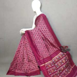 Ikkat Pochampally Handloom Silk  Saree   Zari  Border With Blouse -PRSS125003
