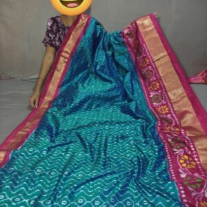 Ikkat Pochampally Handloom Silk  Saree   Zari  Border With Blouse -PRSS1250030