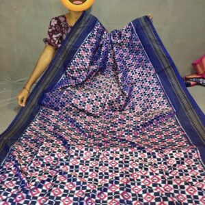 Ikkat Pochampally Handloom Silk  Saree   Zari  Border With Blouse -PRSS1250033