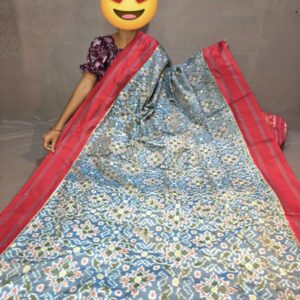 Ikkat Pochampally Handloom Silk  Saree   Zari  Border With Blouse -PRSS1250036