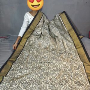 Ikkat Pochampally Handloom Silk  Saree   Zari  Border With Blouse -PRSS125007