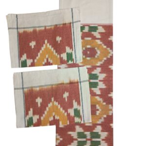 Pochampally Ikkat HandWovened 100% Cotton Double Bedsheet with 2 Pillow Covers - IKDB00010