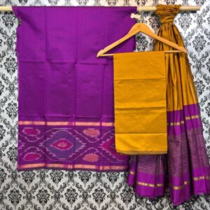 Pochampally Ikkat Silk Mix Unstitched Ethnic Dress Materials -CKSMDM00011