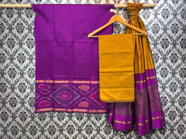 Pochampally Ikkat Silk Mix Unstitched Ethnic Dress Materials -CKSMDM00011