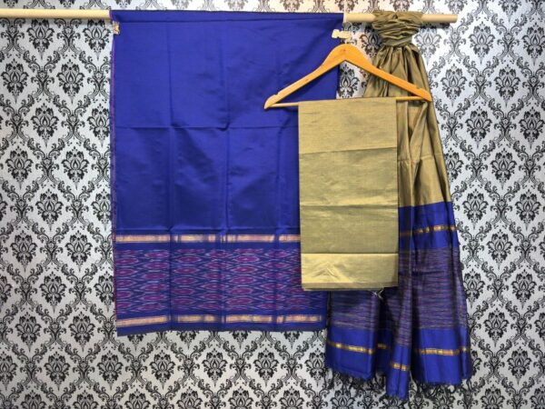 Pochampally Ikkat Silk Mix Unstitched Ethnic Dress Materials -CKSMDM00012