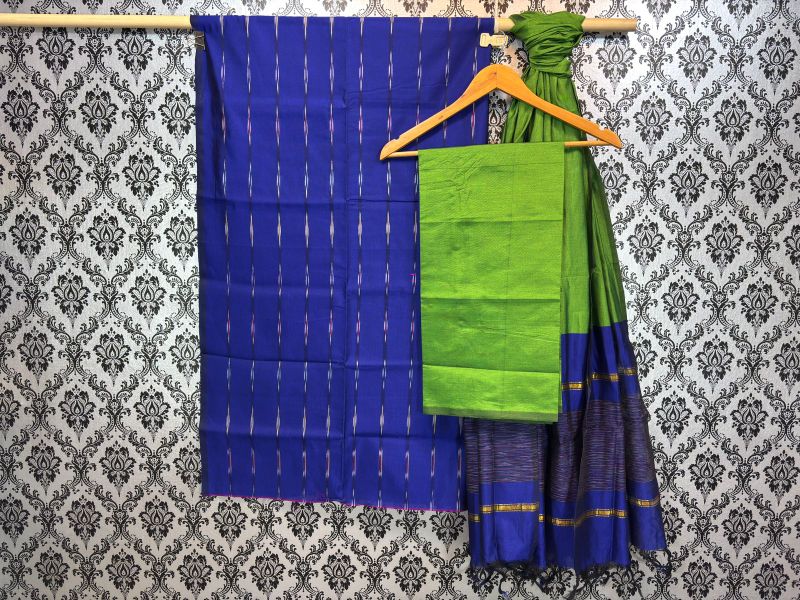Pochampally Ikkat Silk Mix Unstitched Ethnic Dress Materials -CKSMDM00074