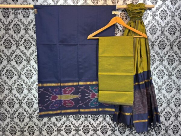 Pochampally Ikkat Silk Mix Unstitched Ethnic Dress Materials -CKSMDM00014