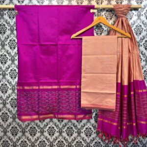 Pochampally Ikkat Silk Mix Unstitched Ethnic Dress Materials -CKSMDM00019