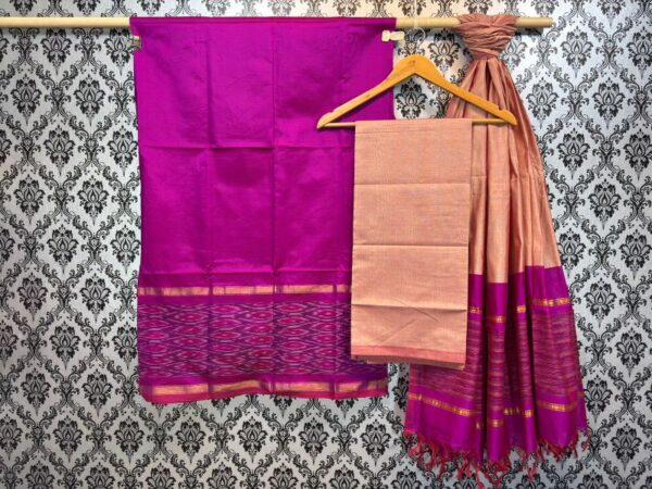 Pochampally Ikkat Silk Mix Unstitched Ethnic Dress Materials -CKSMDM00019